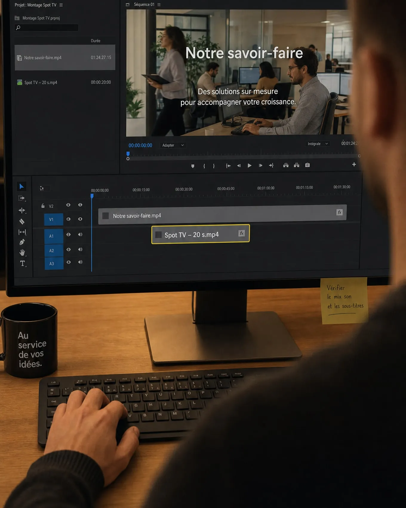 Station de montage : une vidéo existante adaptée au format TV