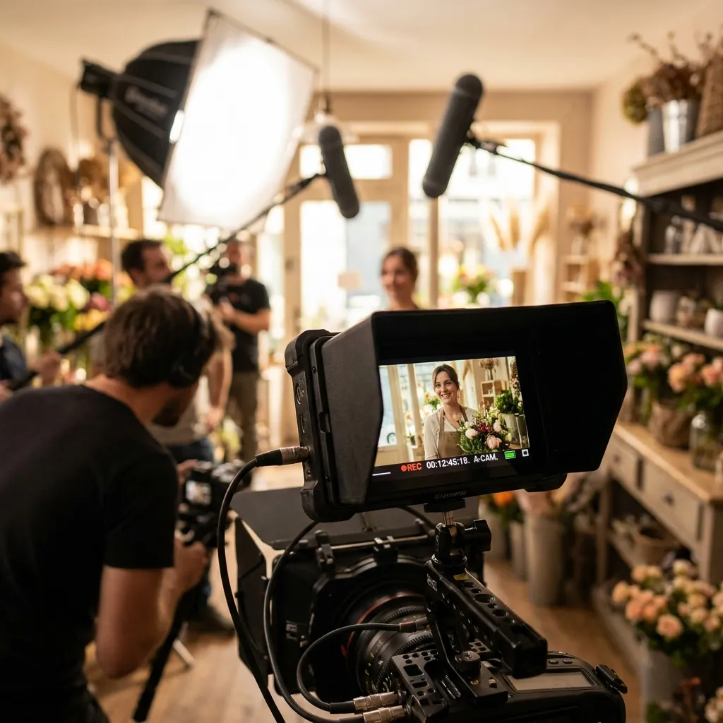 Écran de contrôle caméra pendant un tournage